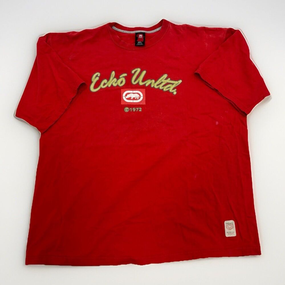 Vintage Ecko Unltd Tshirt Mens Size XXL Red Made In USA Short Sleeve Y2K